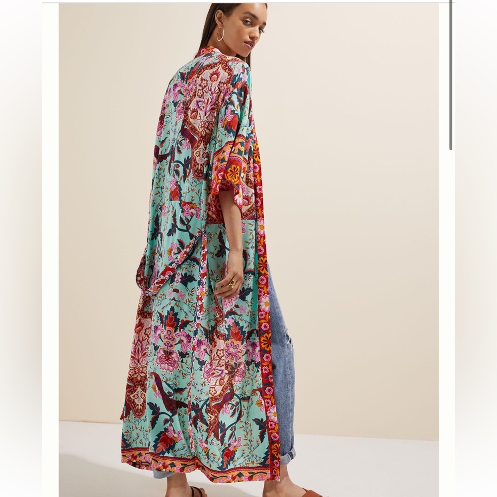 Anthropologie Multicolor Floral Kimono - Picture 3 of 14